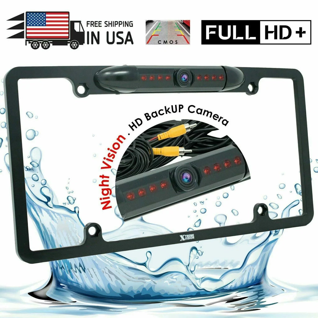 6x Wide Angle Rear View Backup Liquid Night Vision HD License Plate Camera Bundle