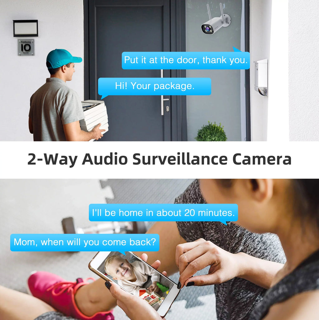 Toguard SC27 2K/3MP CCTV Security Camera System Outdoor with 7" Monitor Bullet Surveillance Camera WiFi Wireless Connector