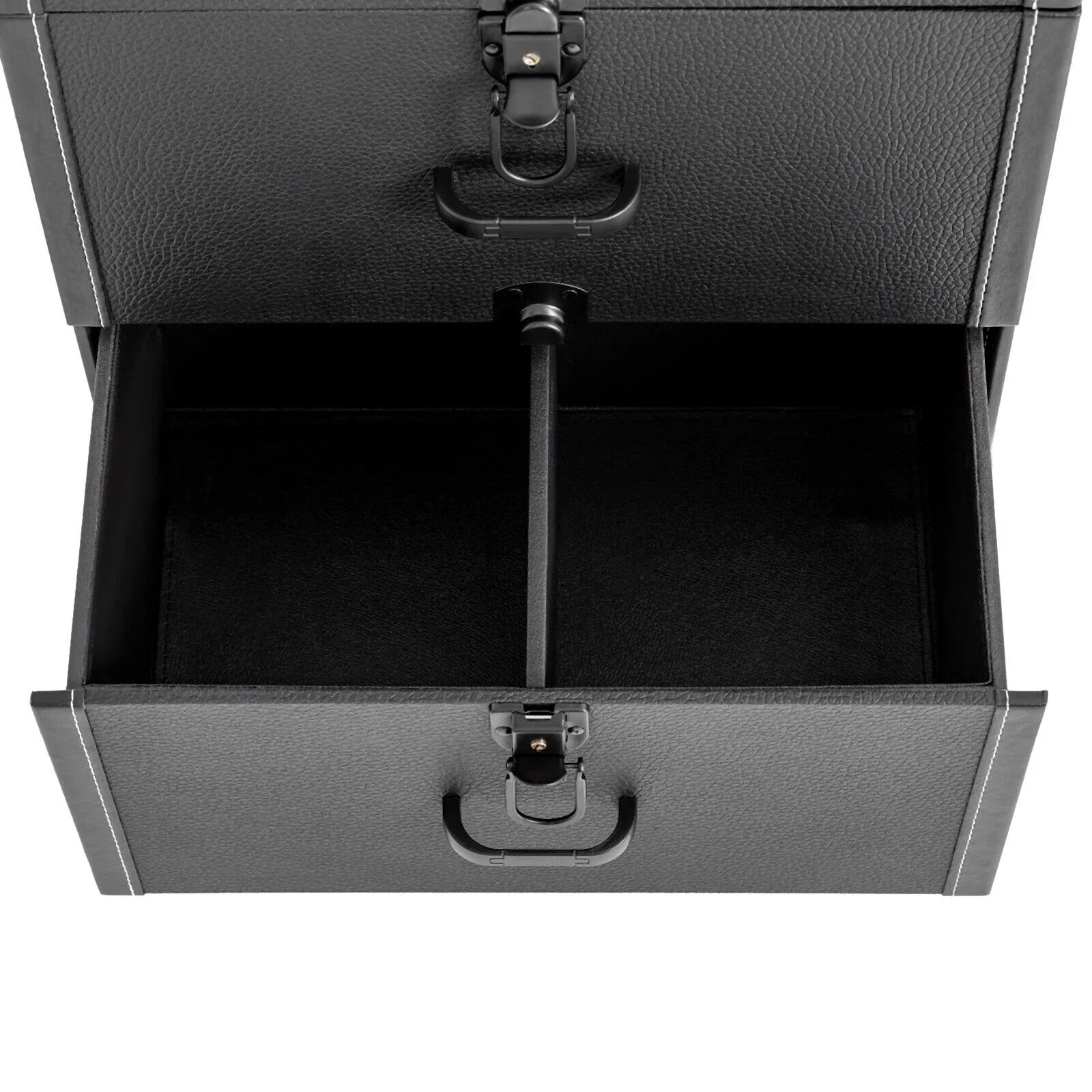 ZhdnBhnos Makeup Train Case Rolling Cosmetic Trolley Nail Polish Storage Organizer Luggage Box w/ 4 Wheels & Lock (Black)