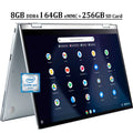 Chromebook Flip C433 14 2-in-1 Business Portable computer 14" FHD IPS Monitor Core M3-8100Y Processor 8GB DDR4 64GB eMMC + 256GB SD Card UHD Graphics 615 USB-C Webcam Chrome OS Silver