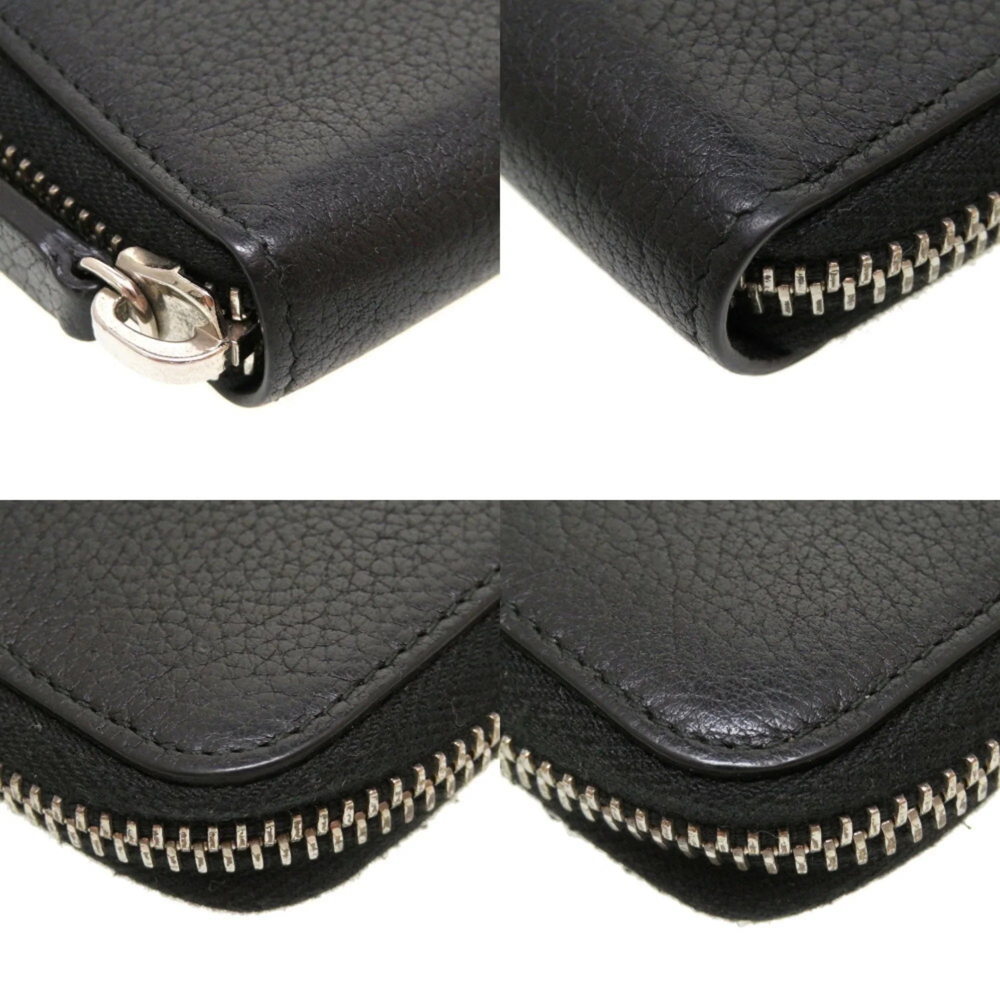 Pre-Owned Dior Homme Leather Black Men's Round Coin Case (Good)