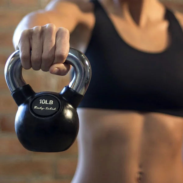 Body-Solid Chrome Rubber Coat Kettlebells 5-80 Pounds (75)