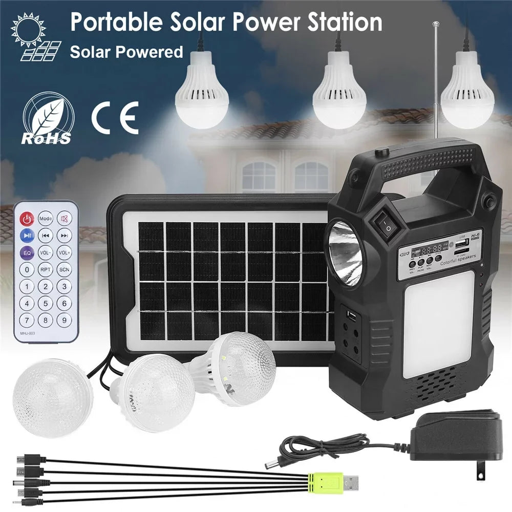 "Portable Power Station,Solar Generator with Solar Panel, Flashlights, Camp Lamps, Dual Way To Charge Power Station, Digital LED display,for Outdoor Camping,Home Emergency Power Supply, Fishing"