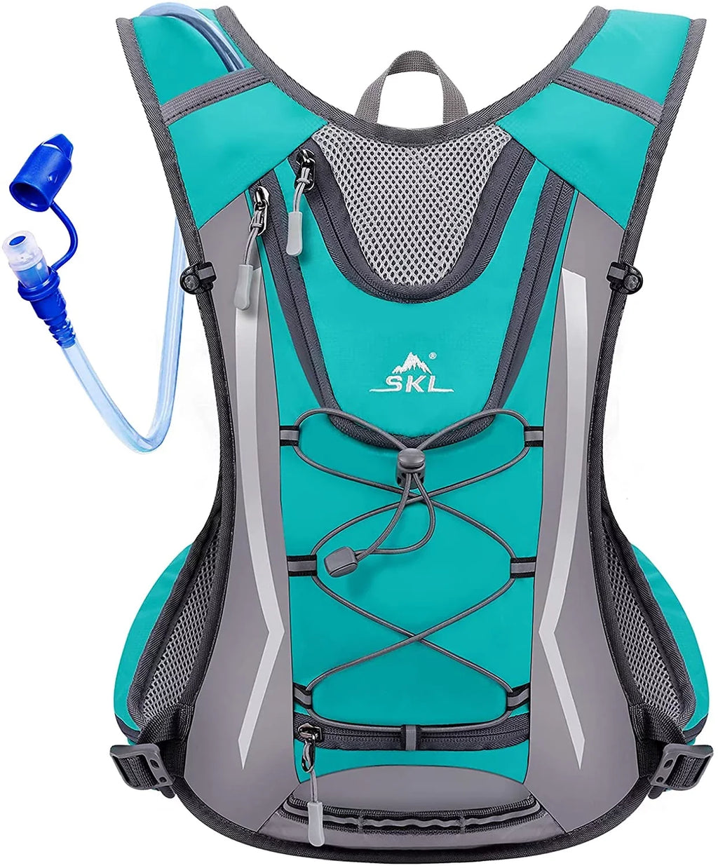 SKL Hydration Pack Hydration Backpack Vest with Fluid Bladder 2L, Daypack Insulated Adjustable Fluid Backpack Lightweight Fits Men Women for Running Cycling Biking Hiking Climbing,Green