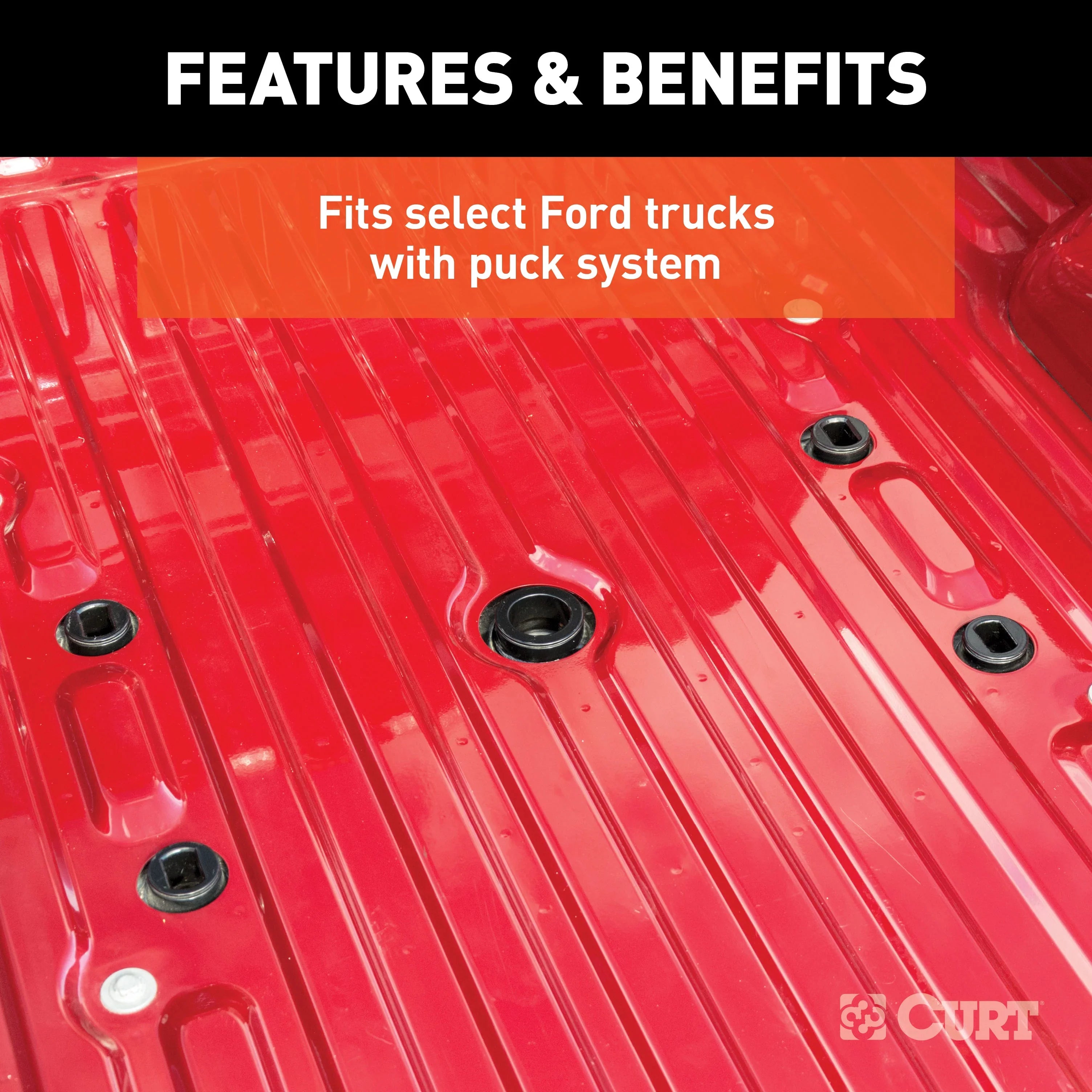 CURT 16678 Q24 5th Wheel Slider Hitch, 24,000 lbs, Select Ford F-250, F-350, F-450, 6.75-Foot Bed Puck System
