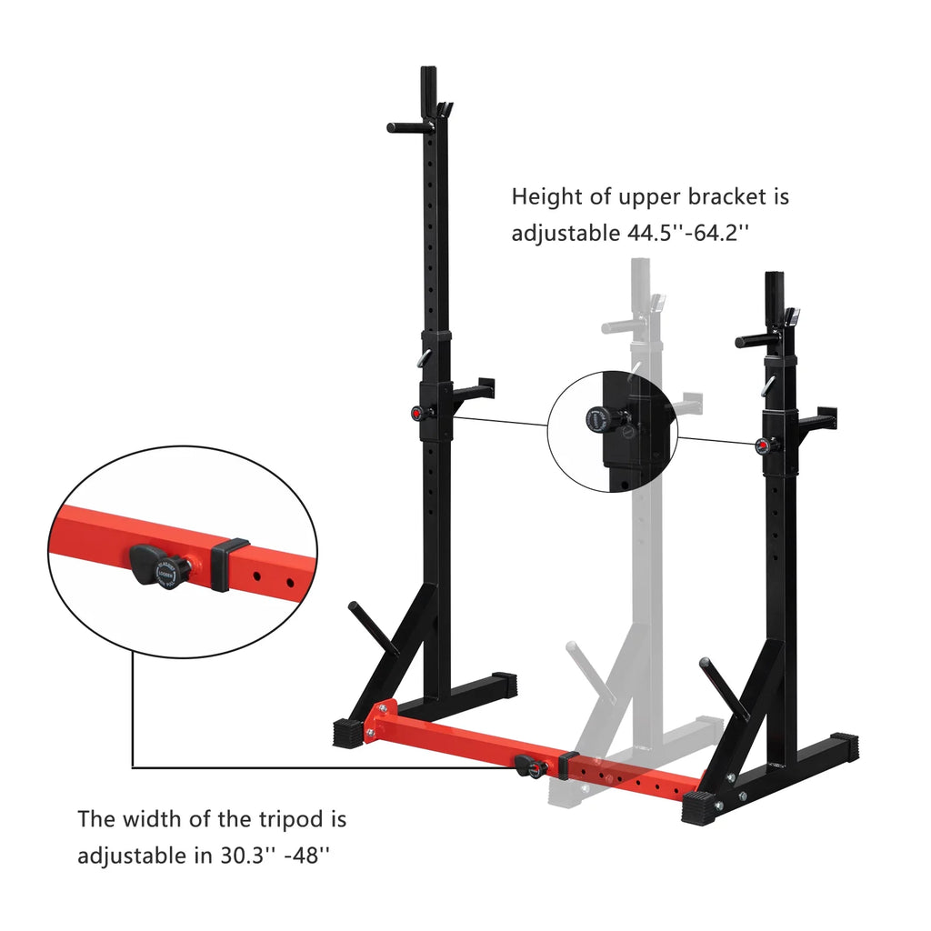 Kmowoo Home Indoor Fitness Adjustable Multi-function Barbell Stand Squat Bench Press Trainer