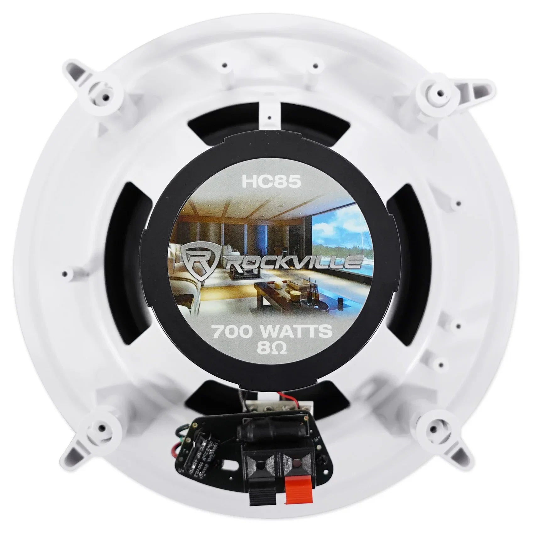 Rockville 4-Room Home Ceiling Speaker System w/ (8) 8" Speakers+4-Zone Receiver