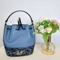 Michael Kors 35S4S6RM6U Reed Medium Leather Belted Bucket Crossbody Messenger IN DENIM