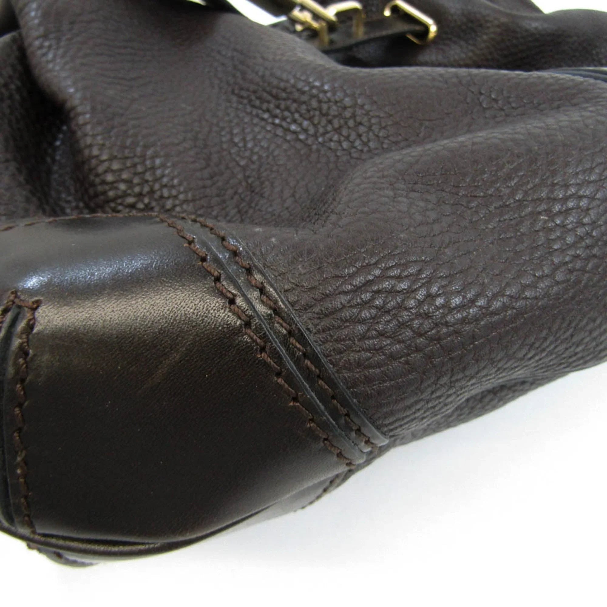 Pre-Owned Burberry 3801199 Women's Leather Handbag,Shoulder Bag Dark Brown (Good)