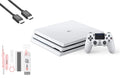 PlayStation 4 Pro 1TB Gaming Console Glacier White HDMI Cable With BOLT AXTION Cleaning Kit Bundle Like New