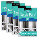 16x25x5 (4 3/8) Honeywell Replacement Air Filters MERV 14 Plus Carbon 4 Pack