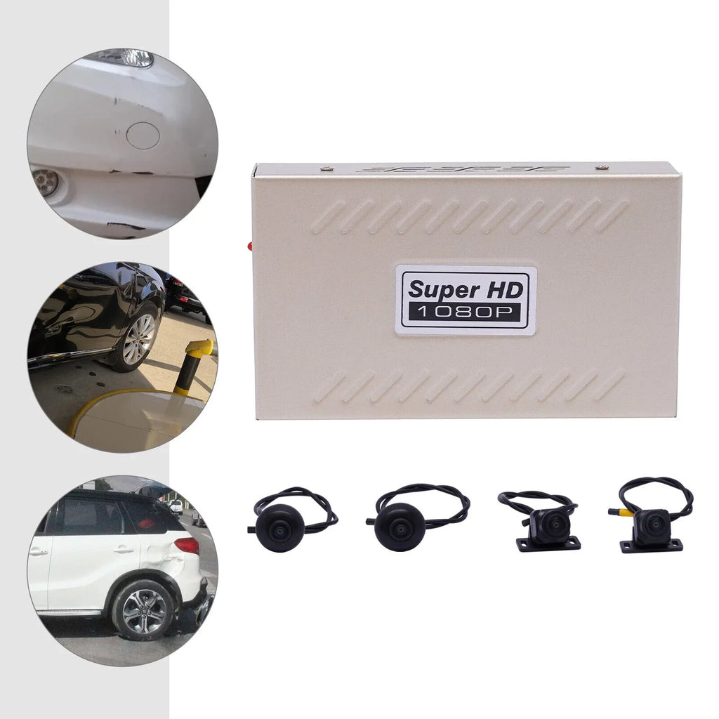 360° Night Vision Recorder Super Night Vision Car Camera Parking Monitor, Car DVR Recorder Seamless Bird View Panoramic System 4-Camera HD Kit