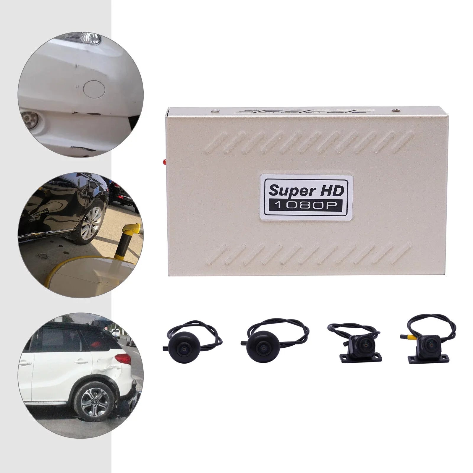 360° Night Vision Recorder Super Night Vision Car Camera Parking Monitor, Car DVR Recorder Seamless Bird View Panoramic System 4-Camera HD Kit
