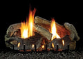 18" Stacked Aged Oak Logset with IP VF Slope Glaze Burner, NG