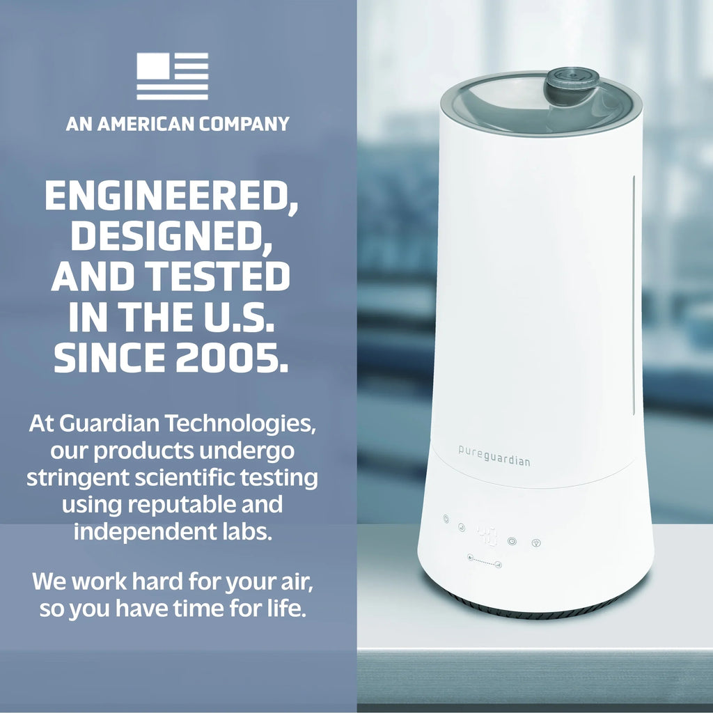 PureGuardian 90-Hour 1.6 Gallon Cool Mist Ultrasonic Humidifier with Humidistat, 420 Sq. ft. H997W