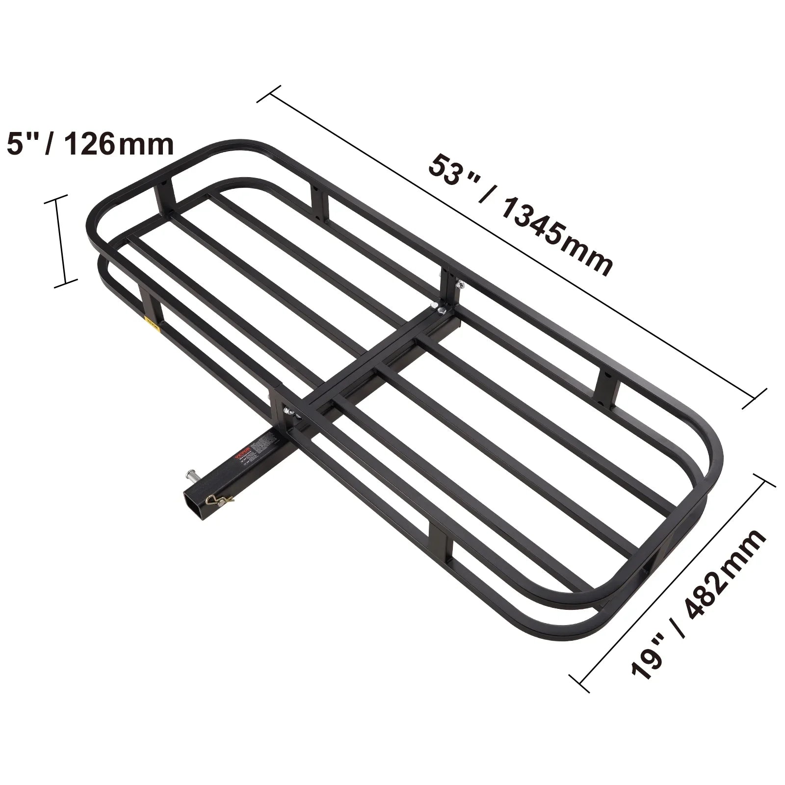 BENTISM Hitch Mount Cargo Carrier 53x19x5 in 500lb & Cargo Net Fits 2" Receiver