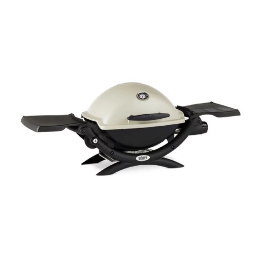 Weber Q1200 Liquid Propane Grill (Titanium) Starter Bundle