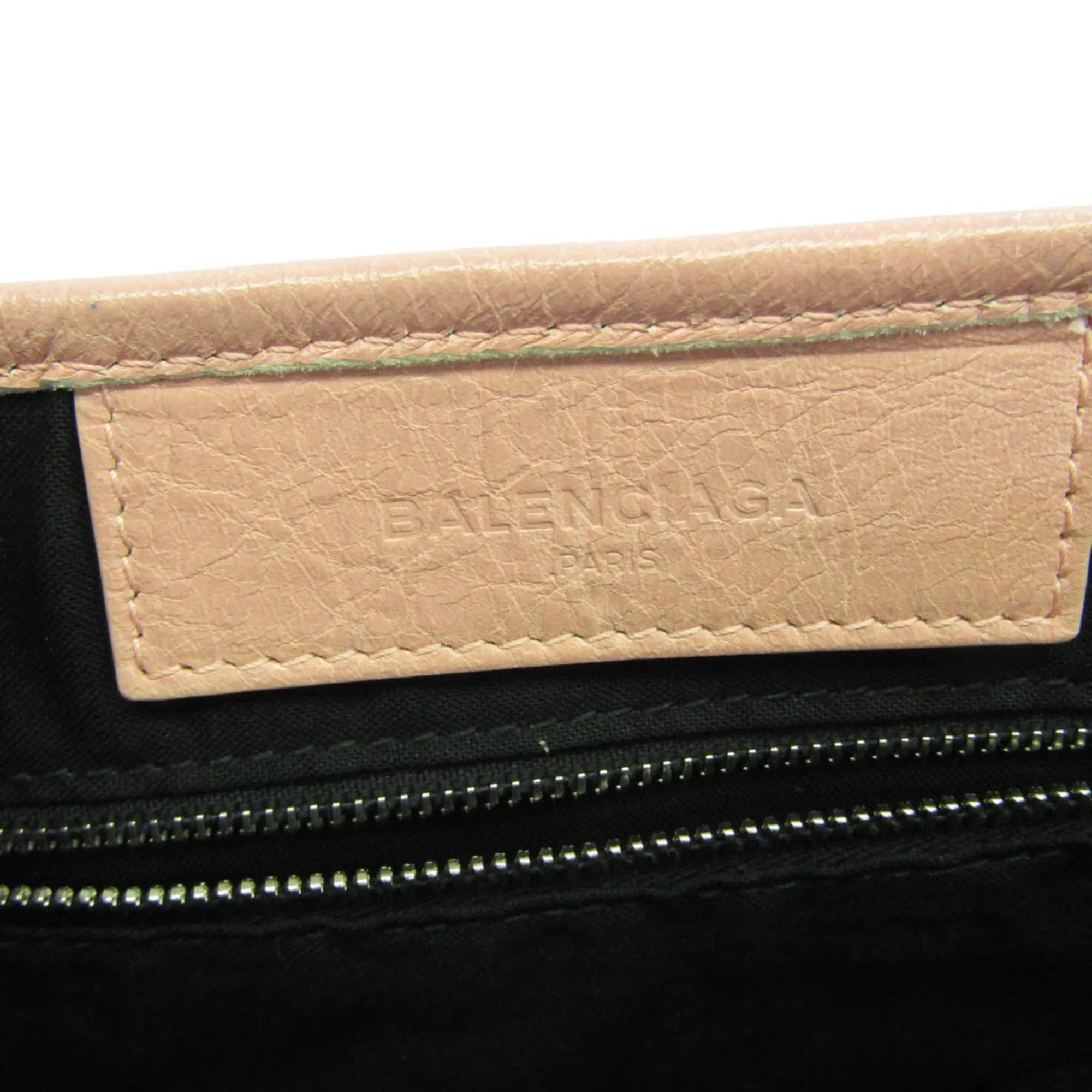 Pre-Owned Balenciaga Navy Cabas XS 390346 Women's Canvas,Leather Handbag,Shoulder Bag Light Pink (Good)