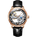 Men's Automatic Mechanical Transparent Skeleton Luminous Watch Rose Black