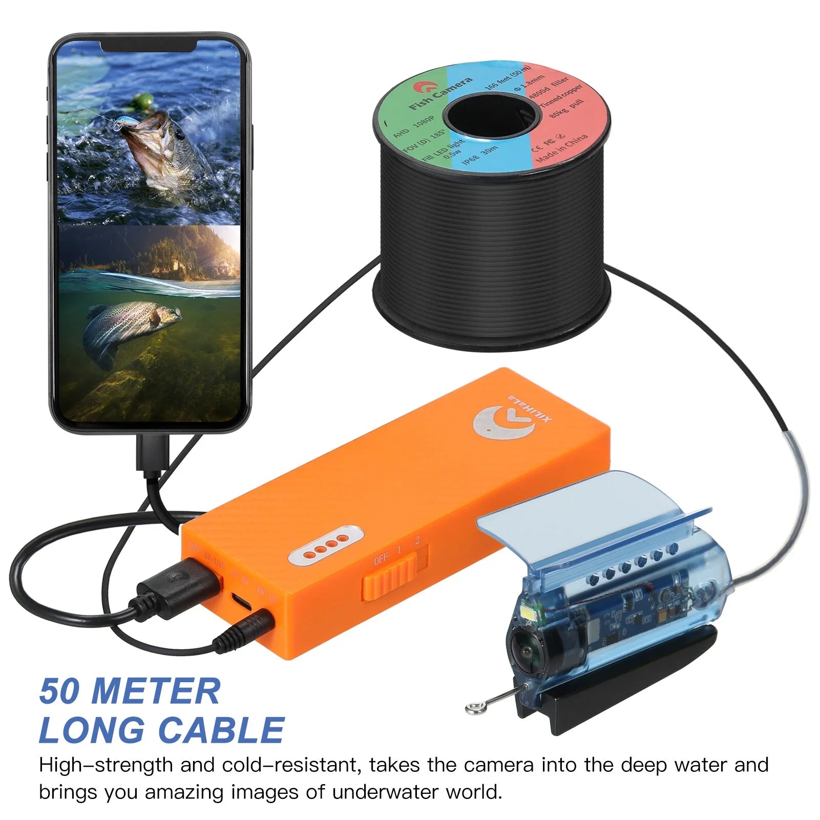 Dive into Depths with Gofishup Fluid Camera - 1080P Live Video Fish Finder for Ice Lake Sea Boat Kayak Fishing