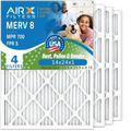14x24x1 Air Filter MERV 8 Comparable to MPR 700 & FPR 5 Electrostatic Pleated Air Conditioner Filter 4 Pack HVAC AC Premium USA Made 14x24x1 Furnace Filters by AIRX FILTERS WICKED CLEAN AIR.