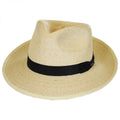 Rushmore Palm Leaf Straw Fedora Hat - XXL - Natural