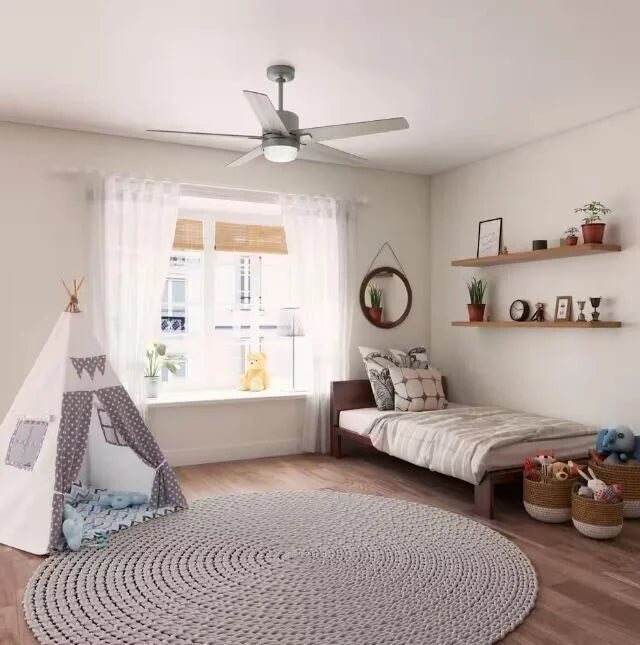 Codec 60 in. Indoor Matte Silver Smart Ceiling Fan with Remote and Light Kit
