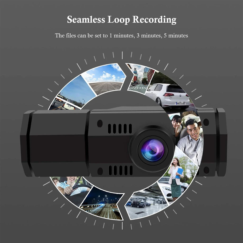 TSV Dual Dash Cam, FHD 1080P Front Interior Dual Dash Camera IR Night Vision Dashcam, Driving Recorder for Car, Taxi with Loop Recording, G-Sensor, Parking Mode