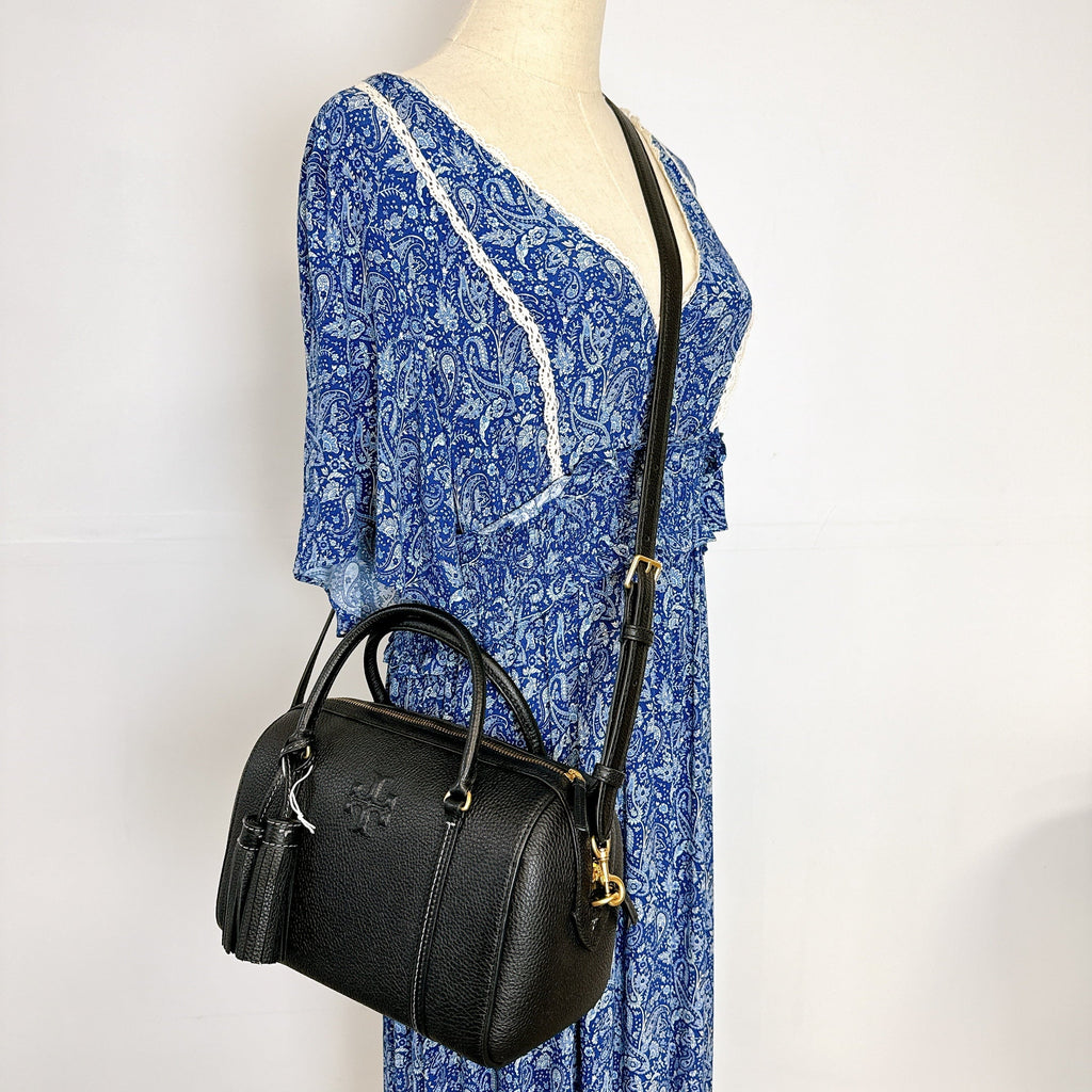 Tory Burch 141955 THEA SMALL WEB SATCHEL IN BLACK