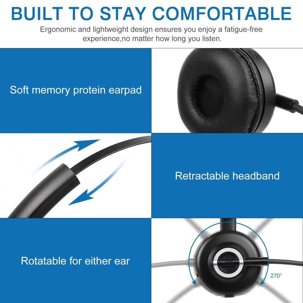 Comfortable Bluetooth Headset, UX-M97 Wireless Headset with Microphone, Wireless Cell Phone Headset with Noise Isolation Mic Charging Base Mute Function for Oppo RX17 Pro With Charging Dock