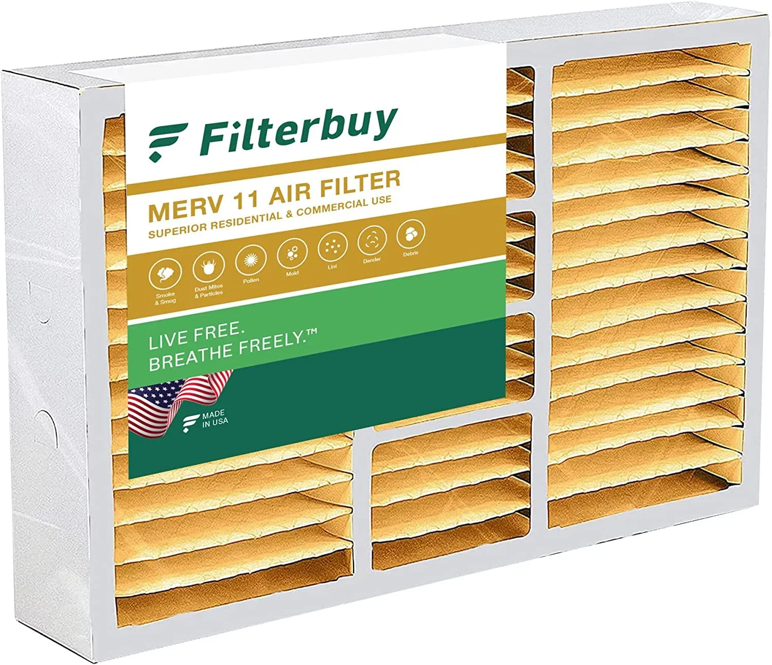 Filterbuy 15.75x27.63x3.50 MERV 11 Pleated HVAC AC Furnace Air Filters for Aprilaire Space-Gard 104/2140 (1-Pack)
