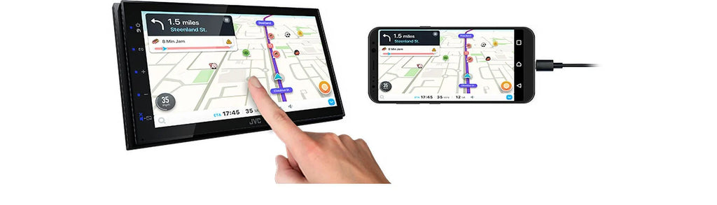 JVC KW-M180BT 2 DIN 6.75" Media Player USB Mirroring For Android Bluetooth + CAM900 Backup Camera