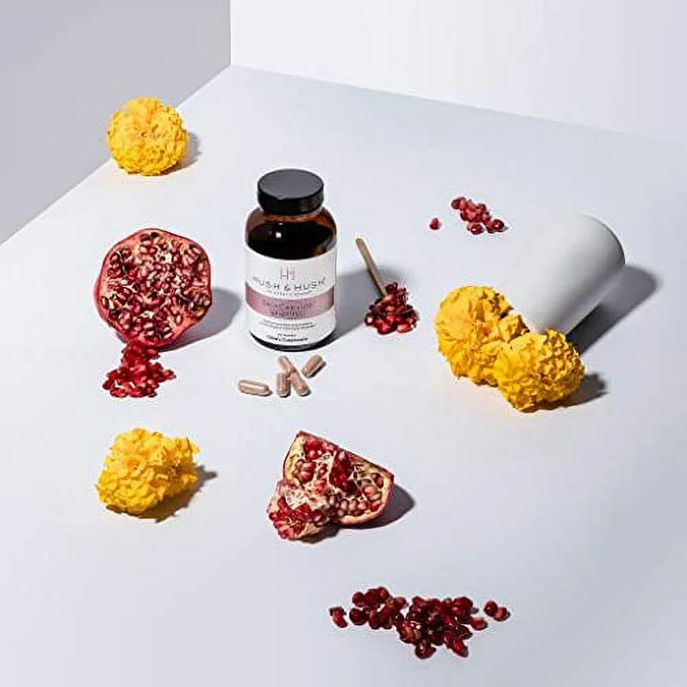 Hush & Hush SkinCapsule BRIGHTEN+ - Skin Brightening Vitamin C Supplement - Glowing Skin Beauty Vitamins - Reduces Dark Spots & Discoloration | Vegan, Non-GMO, Gluten Free - 60 Capsules