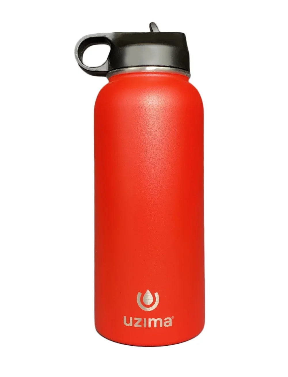 Uzima - Z-Source Filtered Liquid Bottle for Hiking, Backpacking, Camping, and Travel. Liquid Purification on the Go. Large 32oz Capacity with Double-Walled Stainless Steel Exterior .(Red)