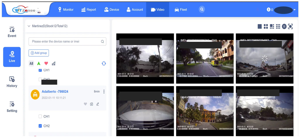 GPS Dash Camera (2 lenses and can view from phone or PC) * requires monthly subscription fees