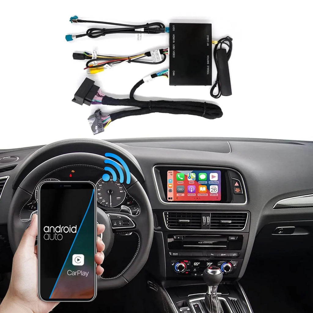 Ninetom Wireless Android Auto Carplay for Audi A4 A5 S4 S5 RS4 RS5 Q5 2008-2015 Support 3GMMI System,Carplay Retrofit Kit,Mirrorlink,Siri,Navigation,YouTube,Original Control,Camera
