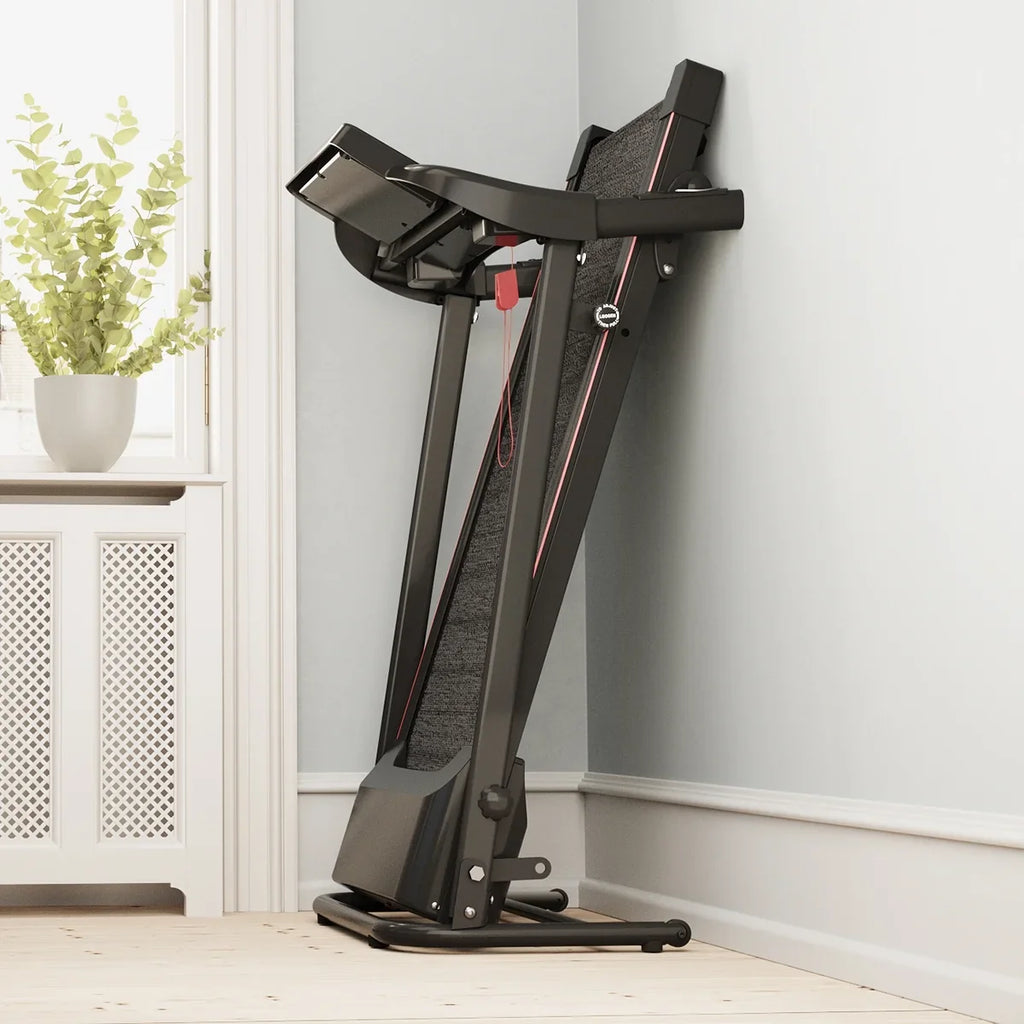 Max 2.5HP Folding Treadmill - Foldable Home Fitness Equipment with LCD for Walking & Running - Cardio Exercise Machine - 12 Training Mode - Bluetooth Connectivity