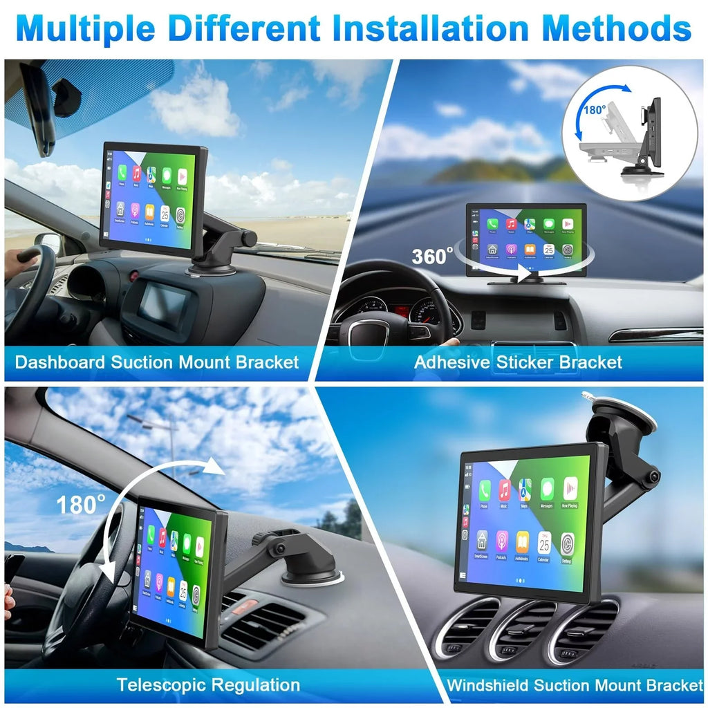 9 Inch Wireless Carplay Car Stereo, Touch Car Play Display Audio Car Radio Receiver, 2.5K Dash Cam,1080p Backup Camera DVR, Drive Mate Carplay Navigation, Multimedia Player