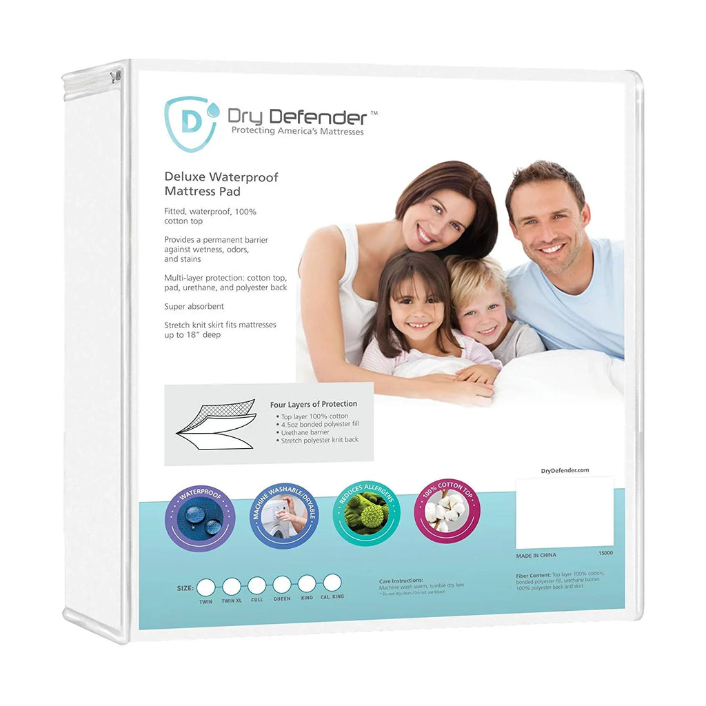 Dry Defender Sateen Cotton Top Liquid Mattress Pad - Twin Size