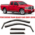 Voron Glass in-Channel Extra Tough Rain Guards for Trucks Dodge Ram 1500 2009-2018 Quad Cab, Window Deflectors, Vent Window Visors, 4 Pieces - 230099