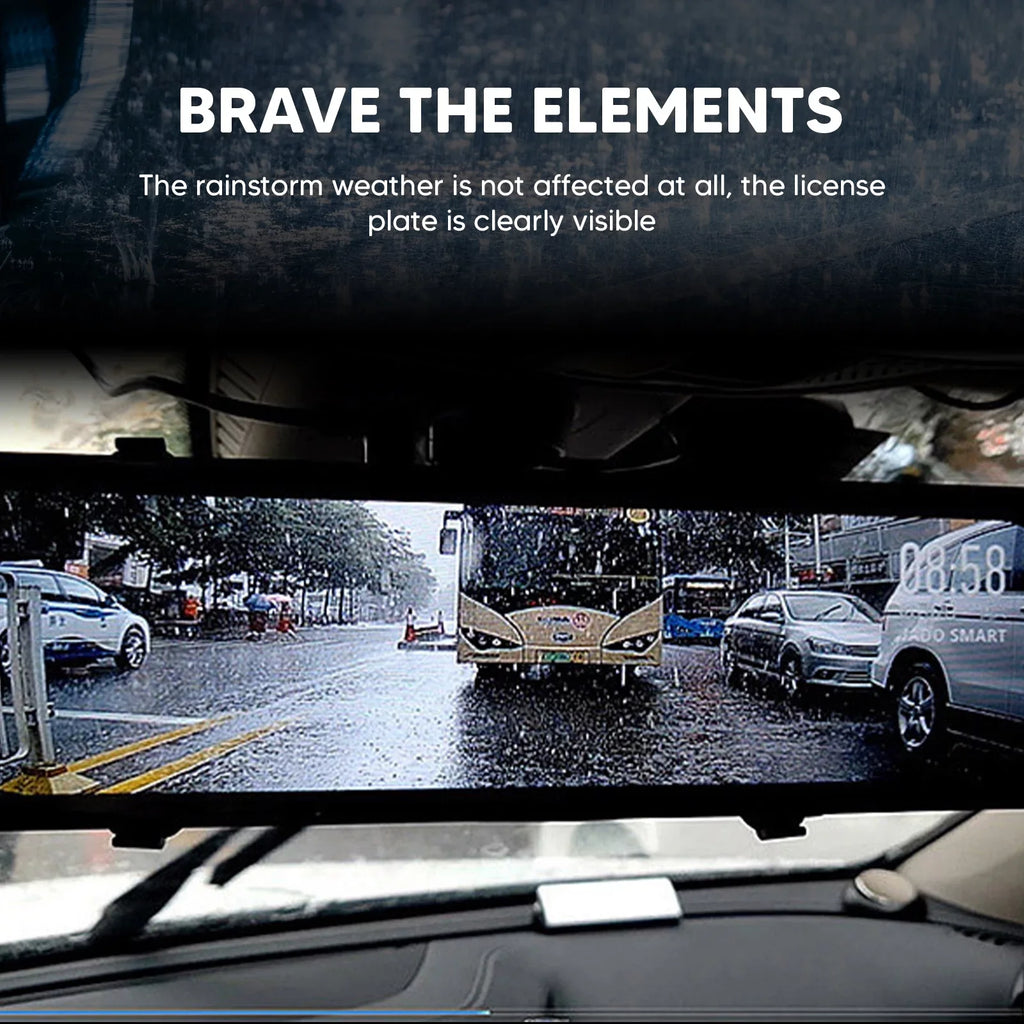 Car Rear View Mirror Camera Dual Dash Cam DVR Video Recorder Driving Recorder with Night Vision Panoramic Rearview Mirror with 4K 12" Full Touch Monitor