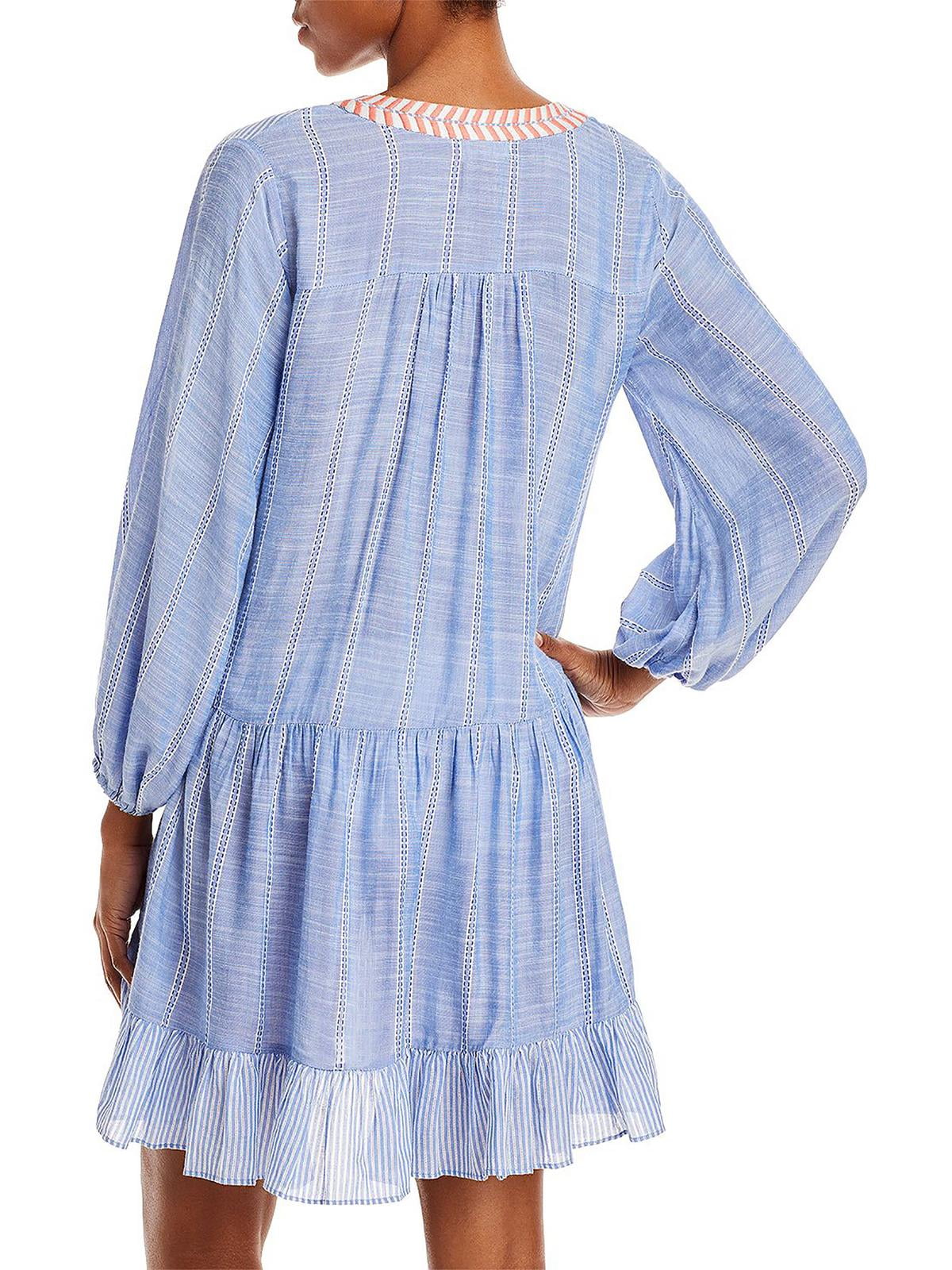 Shoshanna Women's Mini Dress Swim Cover-Up (S, Chambray/White)