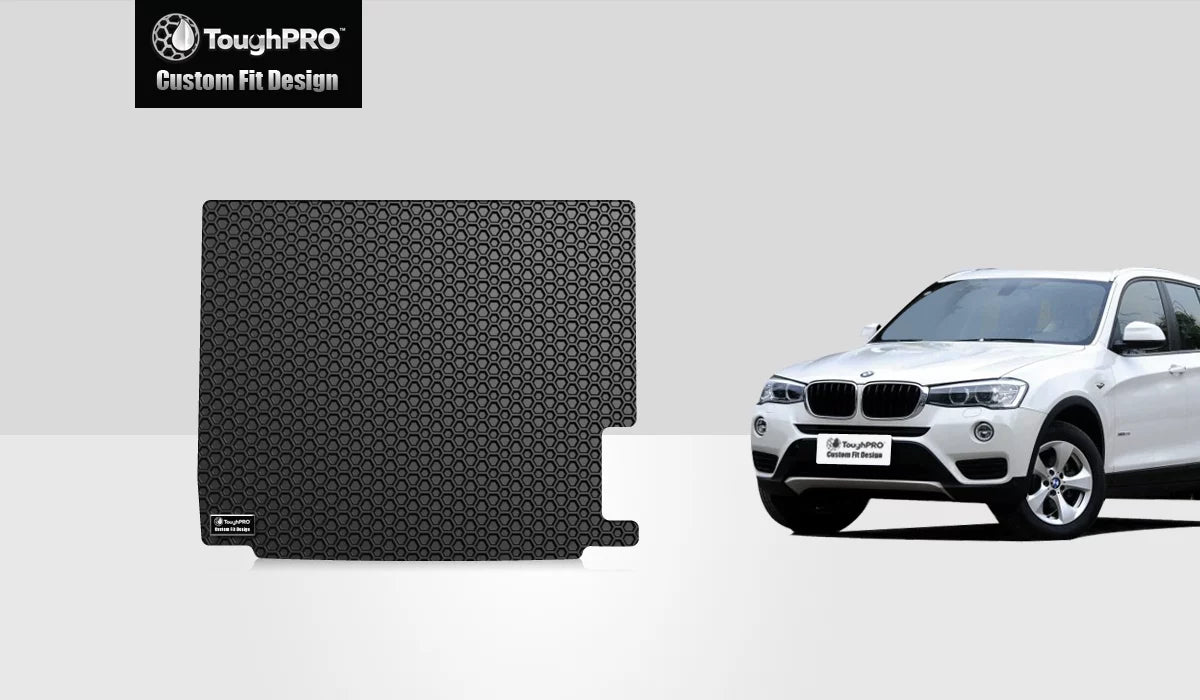 ToughPRO - Trunk Mat Compatible with BMW X3 - All Weather Heavy Duty (Made in USA) - Black Rubber - 2012