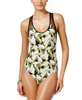 Vince Camuto Womens Black Printed Racerback One-Piece Swimsuit, 14