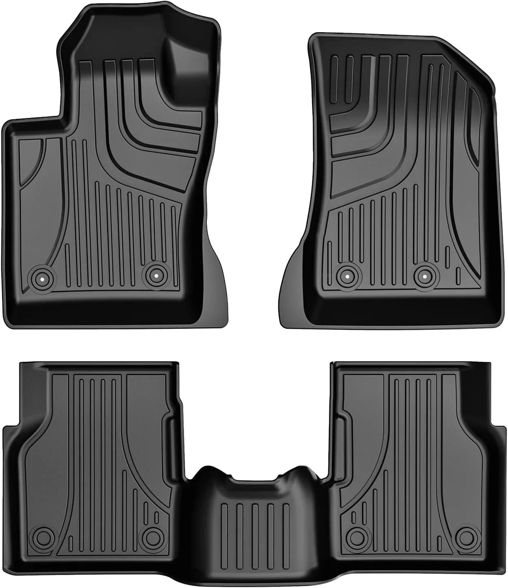 AOMSAZTO Automotive Car Floor Mats for Jeep Compass 2017 2018 2019 2020 2021 2022 2023, All Weather Floor Liners Include 1st & 2nd Row (Not Fit 2017 Single Driver-Side Floor Hook Model)