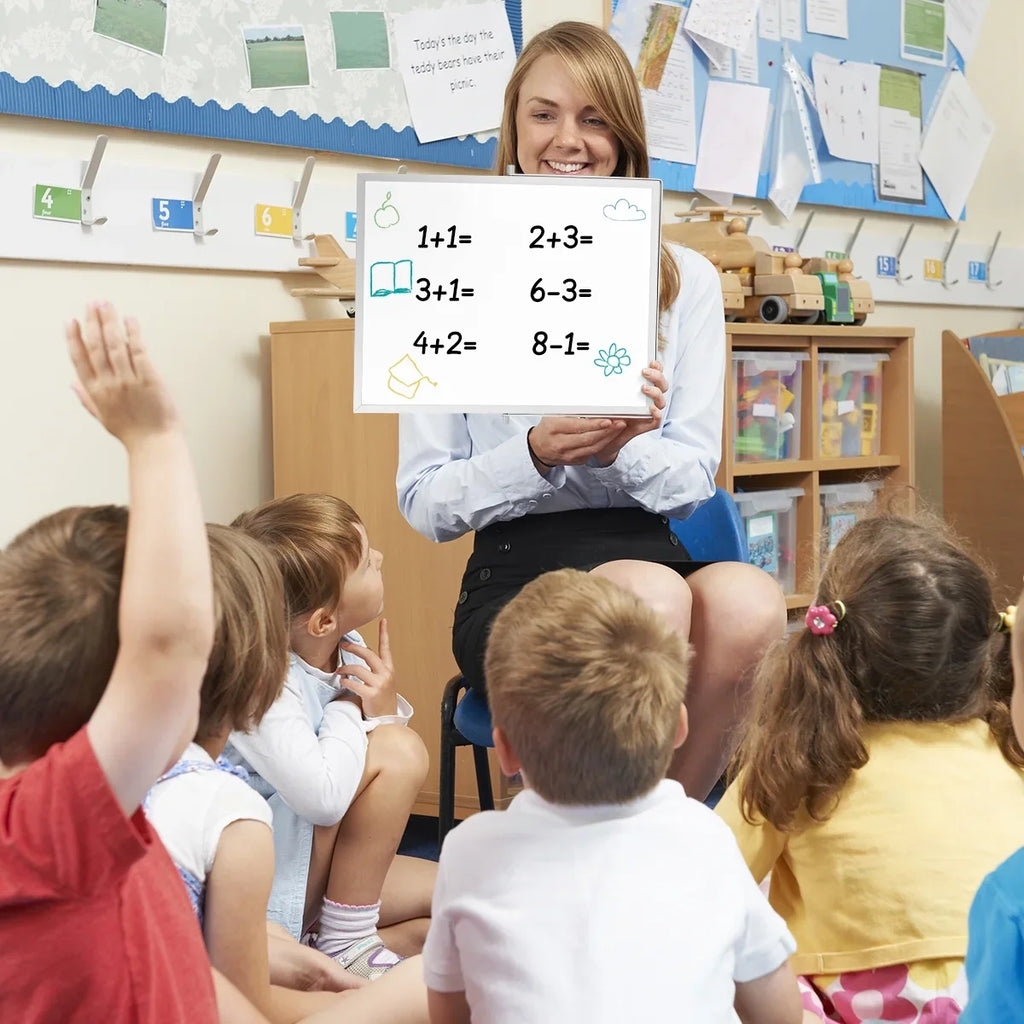 Small WhiteBoard with Stand 14" X 11", Magnetic Double-Sided Dry Erase White Board Easel for Desk Students Kids Home Office