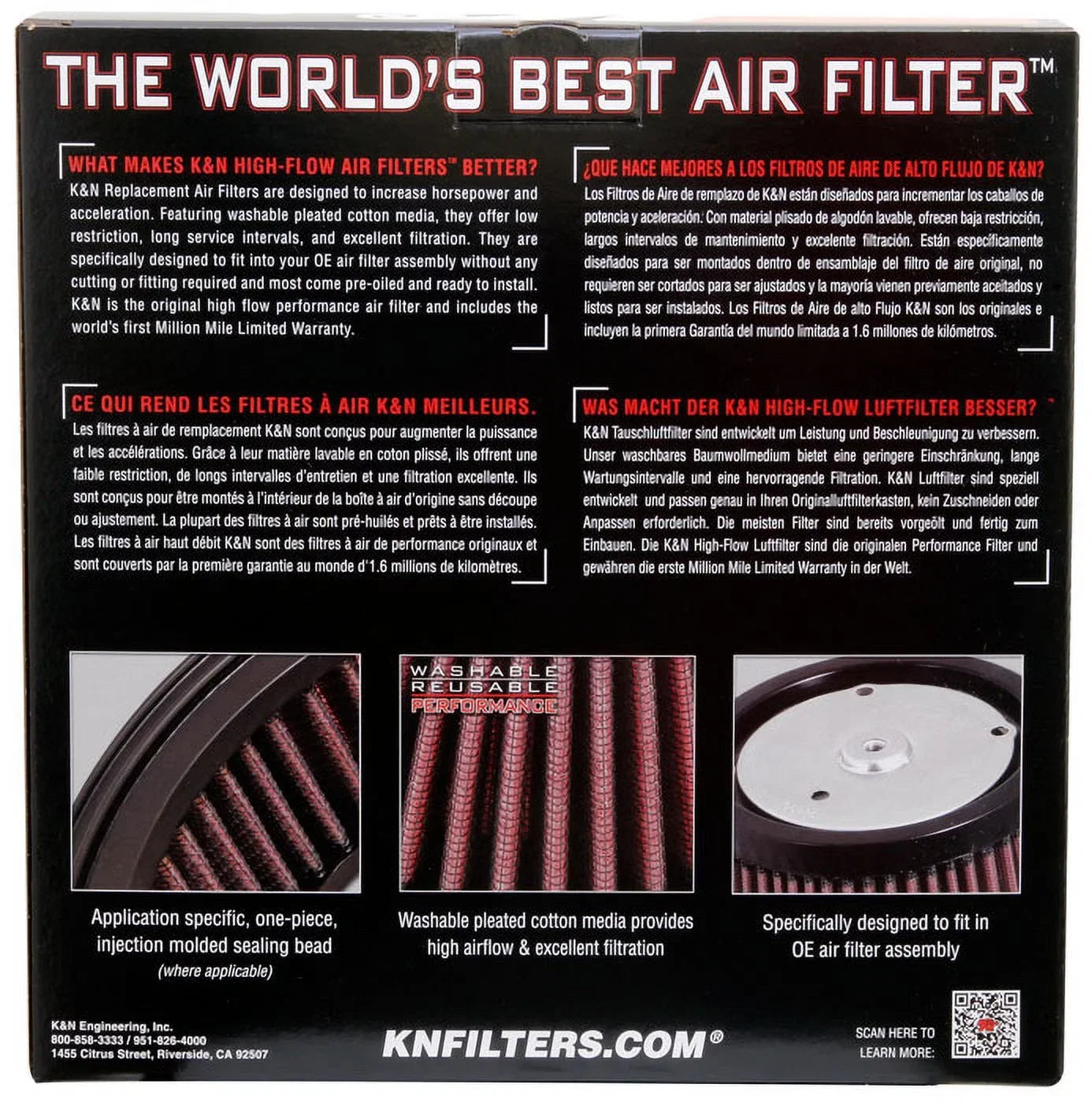 K&N E-3040 High Capability Replacement Air Filter