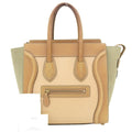 Pre-Owned Celine CELINE luggage micro shopper tricolor handbag beige mint green 167793 A03 15LK (Good)