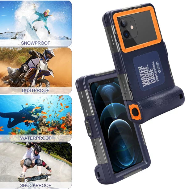 UrbanX Professional [15m/50ft] Swimming Diving Surfing Snorkeling Photo Video Fluid Protective Case Fluid Housing for Oppo A7 And all Phones Up to 6.9 Inch LCD with Lanyard