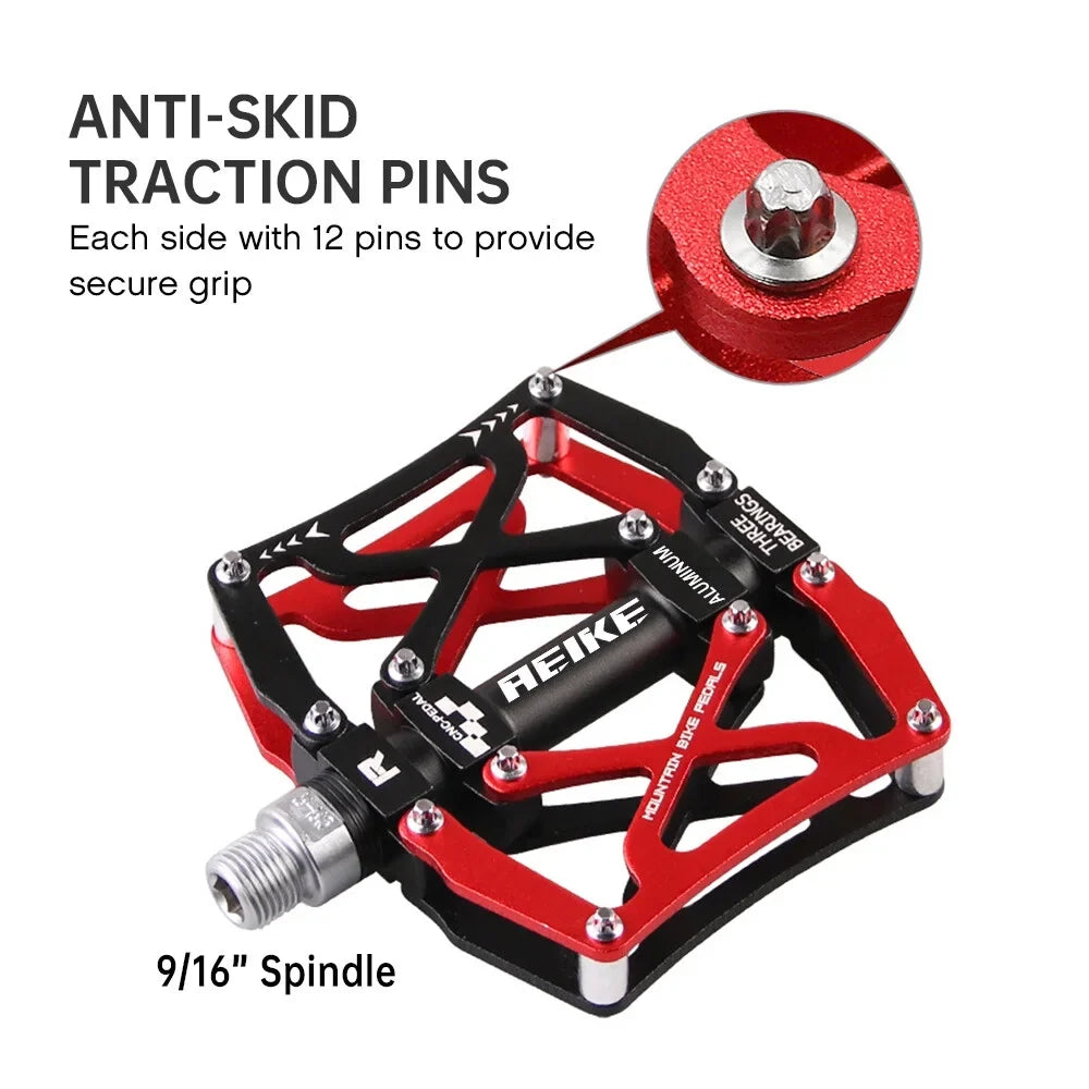 Aeike Mountain Bike Pedals Lightweight Aluminum Bicycle Pedals MTB Road Bike Cycling Pedals Platform